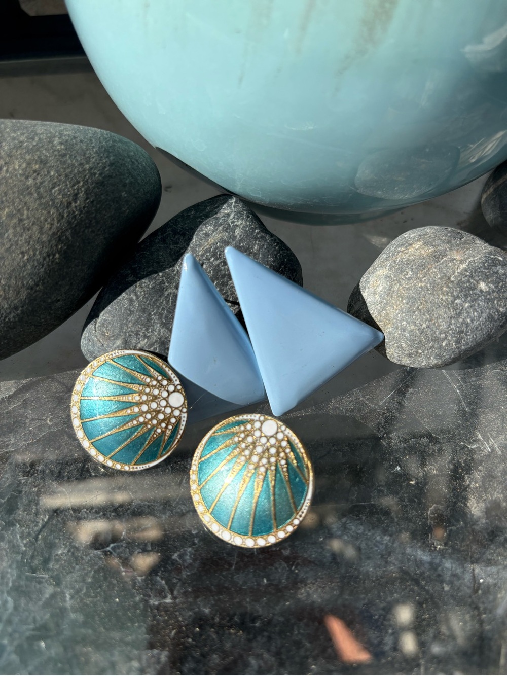 Two Blue 80s Earrings
